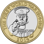 2014 £2 Royal Mint Kitchener Coin